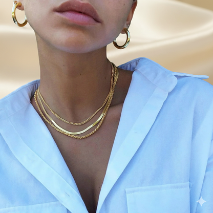 Gold Plated Snake Chain Choker Necklace for Women